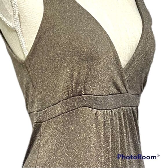 Michael Stars metallic surplice sleeveless stretch tank dress - Picture 2 of 7